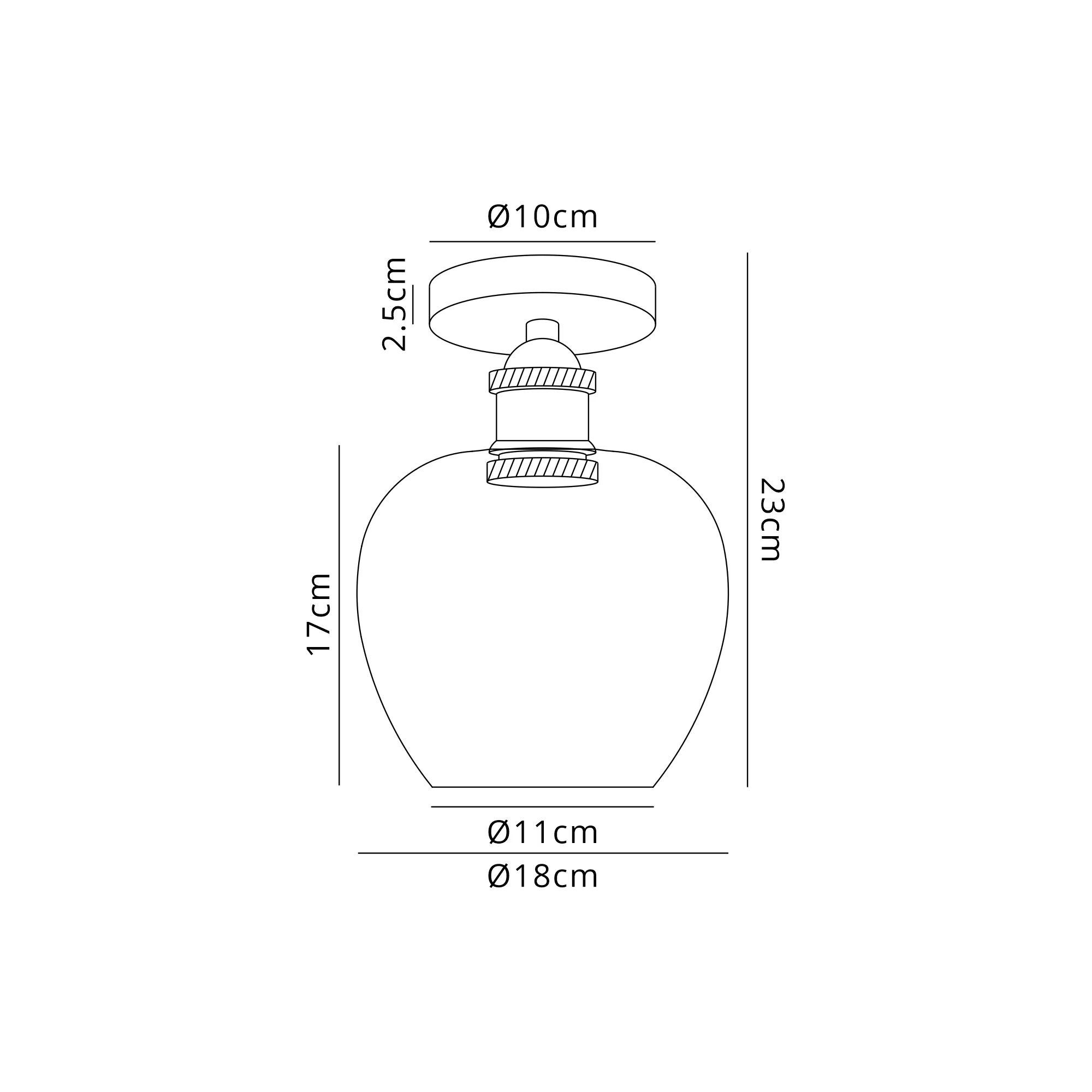 Cawdor Flush Fitting; 1 Light E27; Matt Black/Opal Wine Glass DK1123  Deco Cawdor